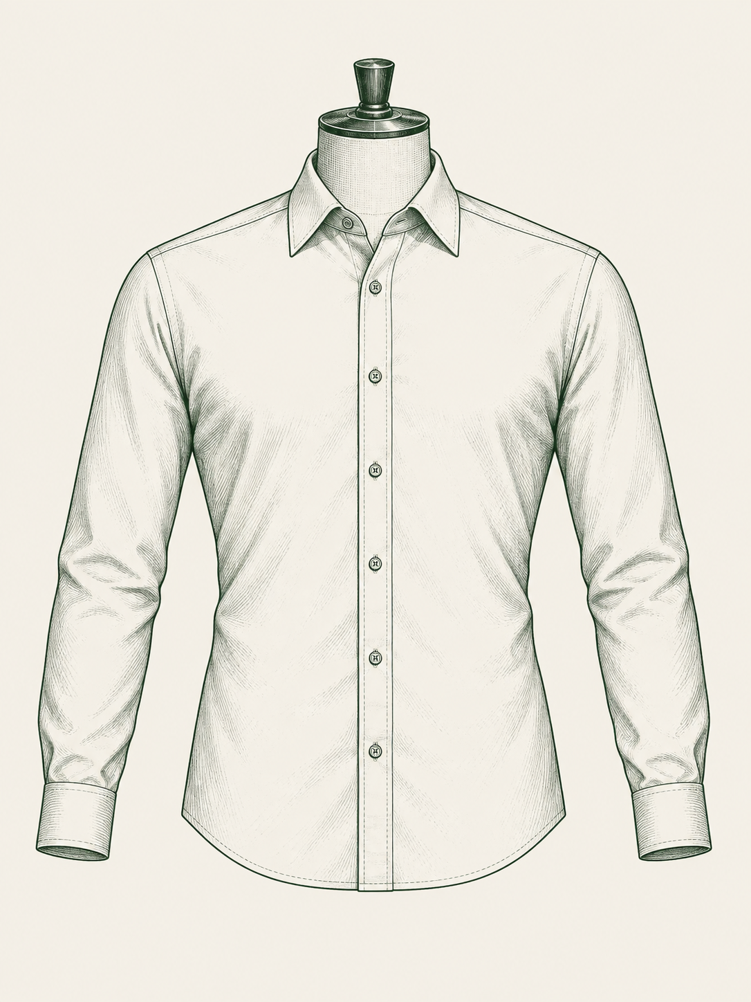 Illustrated shirt torso and arms, with no lower body